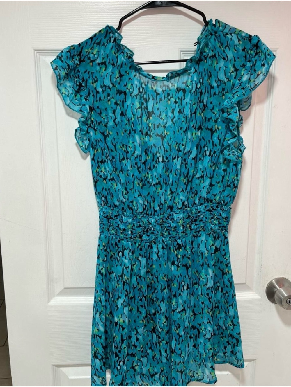 Shein blue floral romper